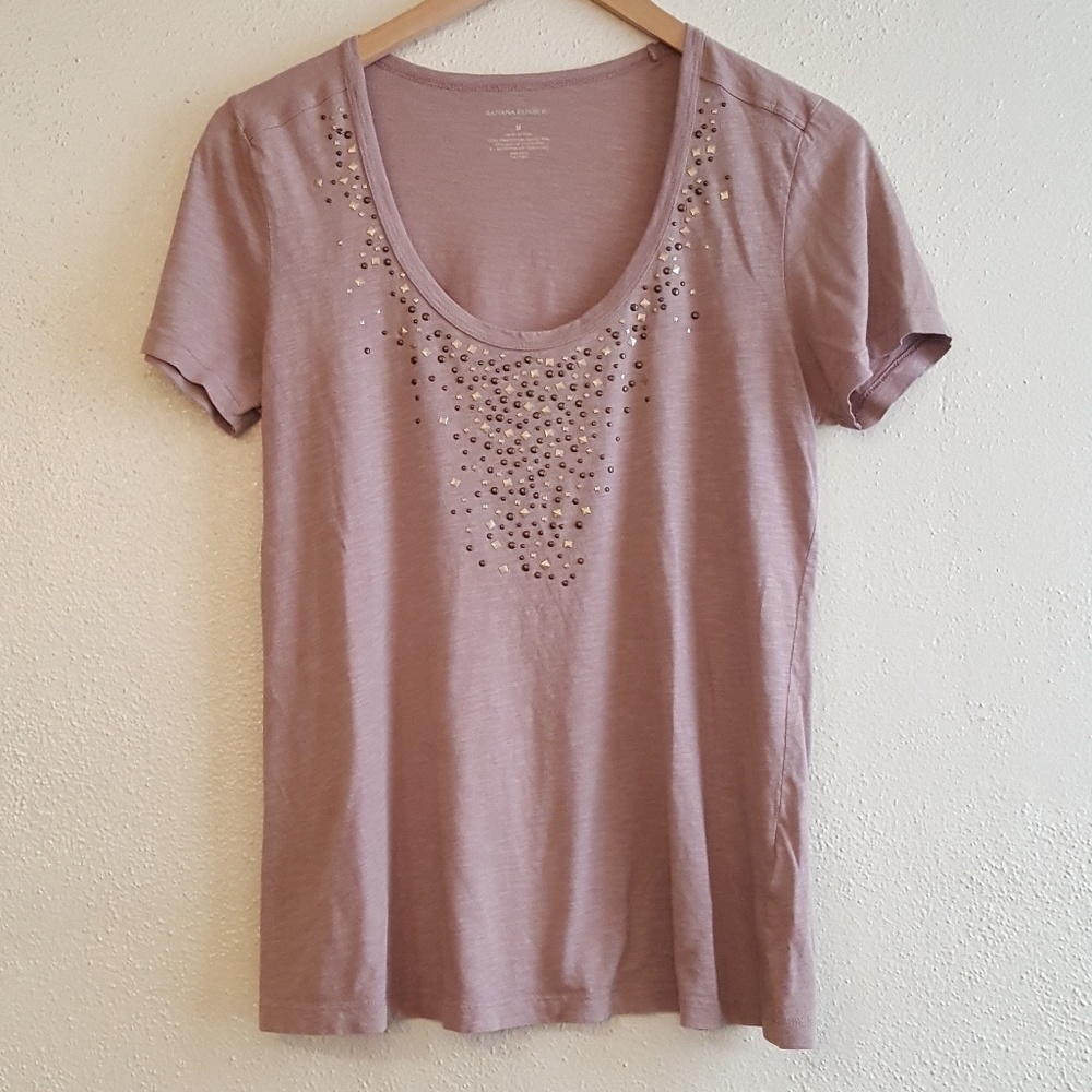 3 for $18 Banana Republic Nude studded tee